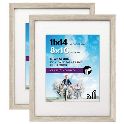 Americanflat Picture Frame | Includes Mat | 4 Multipack | Classic Molding | Signature Collection