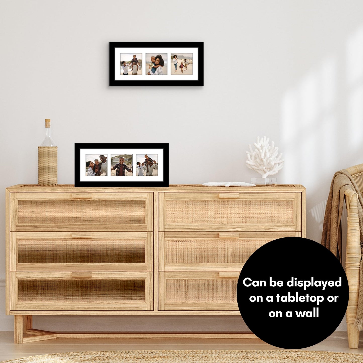 Americanflat Double Picture Frame | CF5514BLK344 | Shatter-Resistant Glass