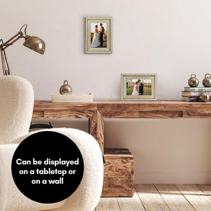 4x6 | Ornate Vintage Frame | Silver | Modern - Premium Quality