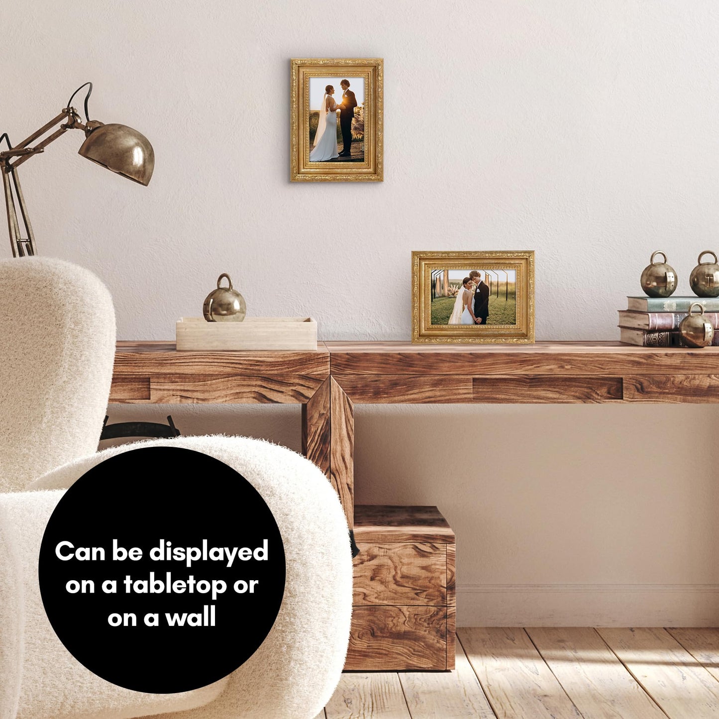 4x6 | Ornate Vintage Frame | Gold | Modern - Premium Quality