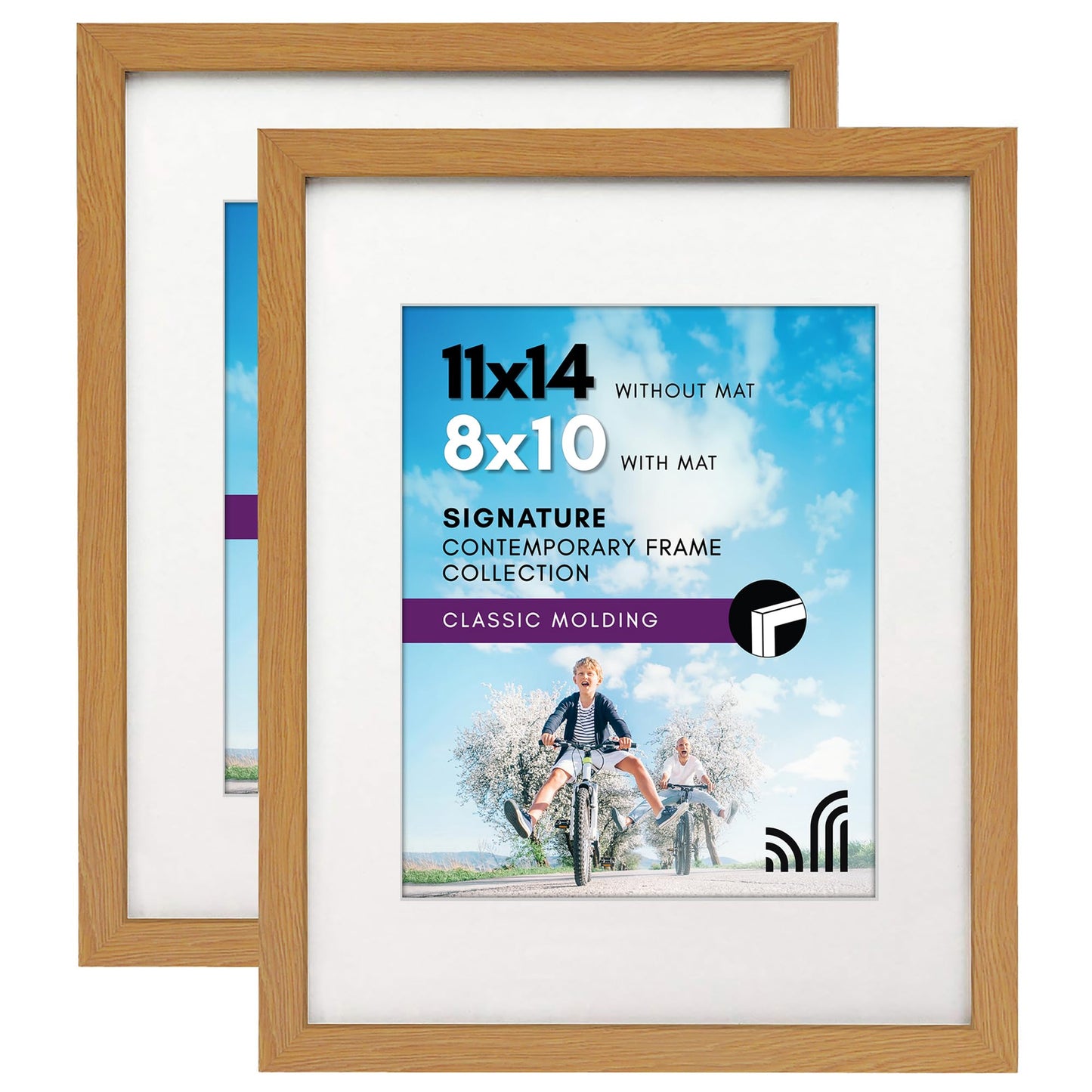 Americanflat Picture Frame | Includes Mat | 4 Multipack | Classic Molding | Signature Collection