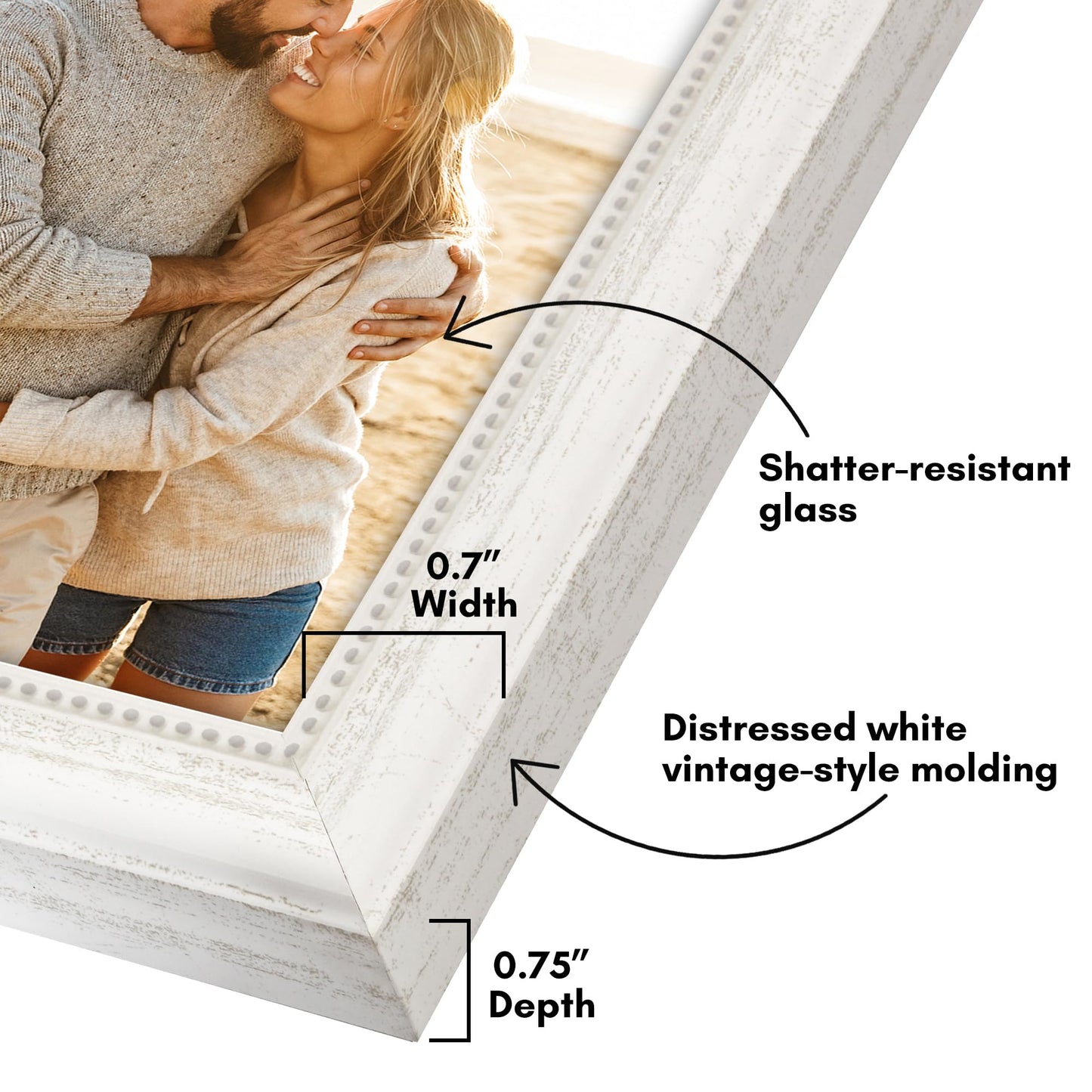 4x6 | Vintage Frames | White | Modern - Premium Quality