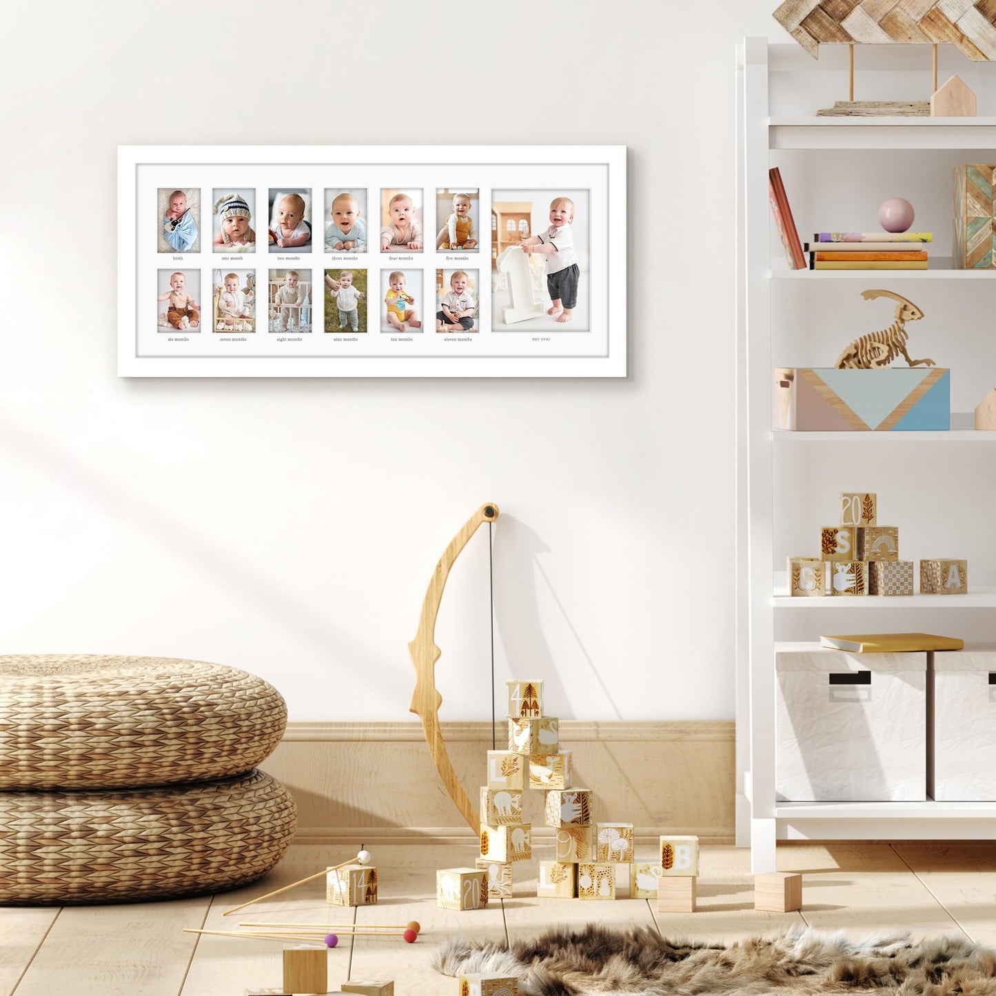 Wood Picture Frame | Horizontal and Vertical Wall Display | Modern Art Decor