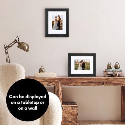 8x10 with 5x7 Mat | Ornate Vintage Frame | Black | Modern - Premium Quality