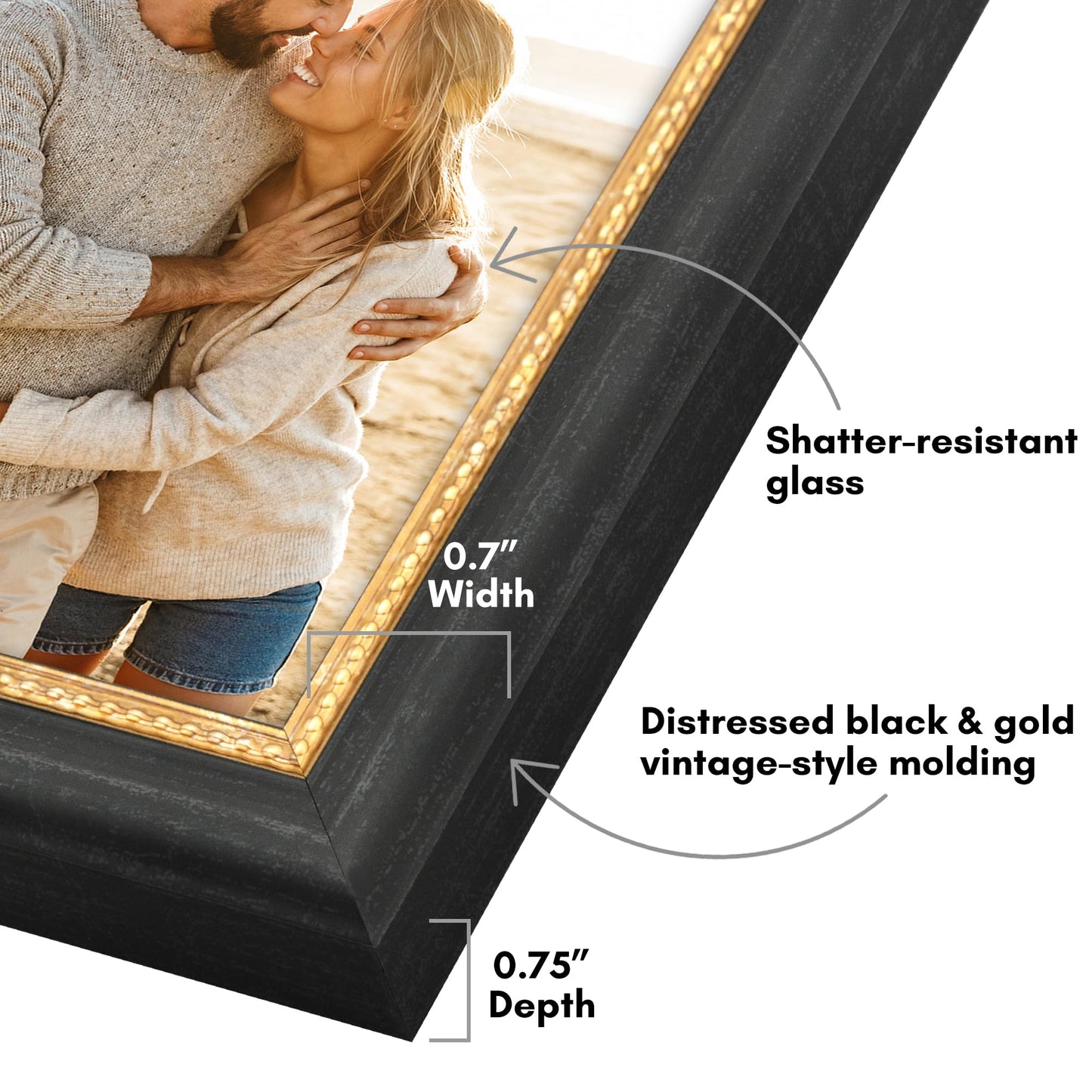 4x6 | Vintage Frames | Black Gold | Modern - Premium Quality