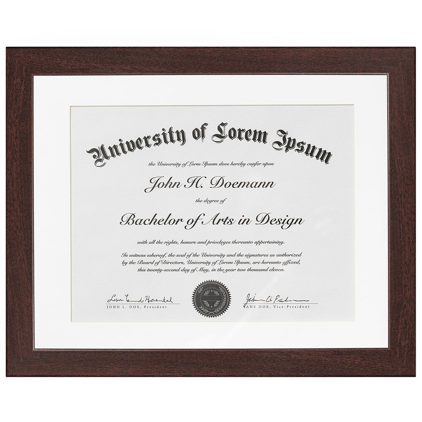 Americanflat Diploma Frame | With 8.5x11 Mat | Shatter-Resistant Glass