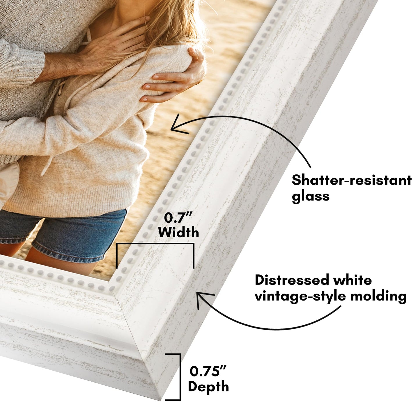 5x7 | Vintage Frames | White | Modern - Premium Quality