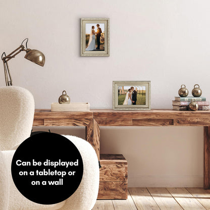 5x7 | Ornate Vintage Frame | Silver | Modern - Premium Quality