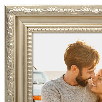 5x7 | Ornate Vintage Frame | Silver | Modern - Premium Quality