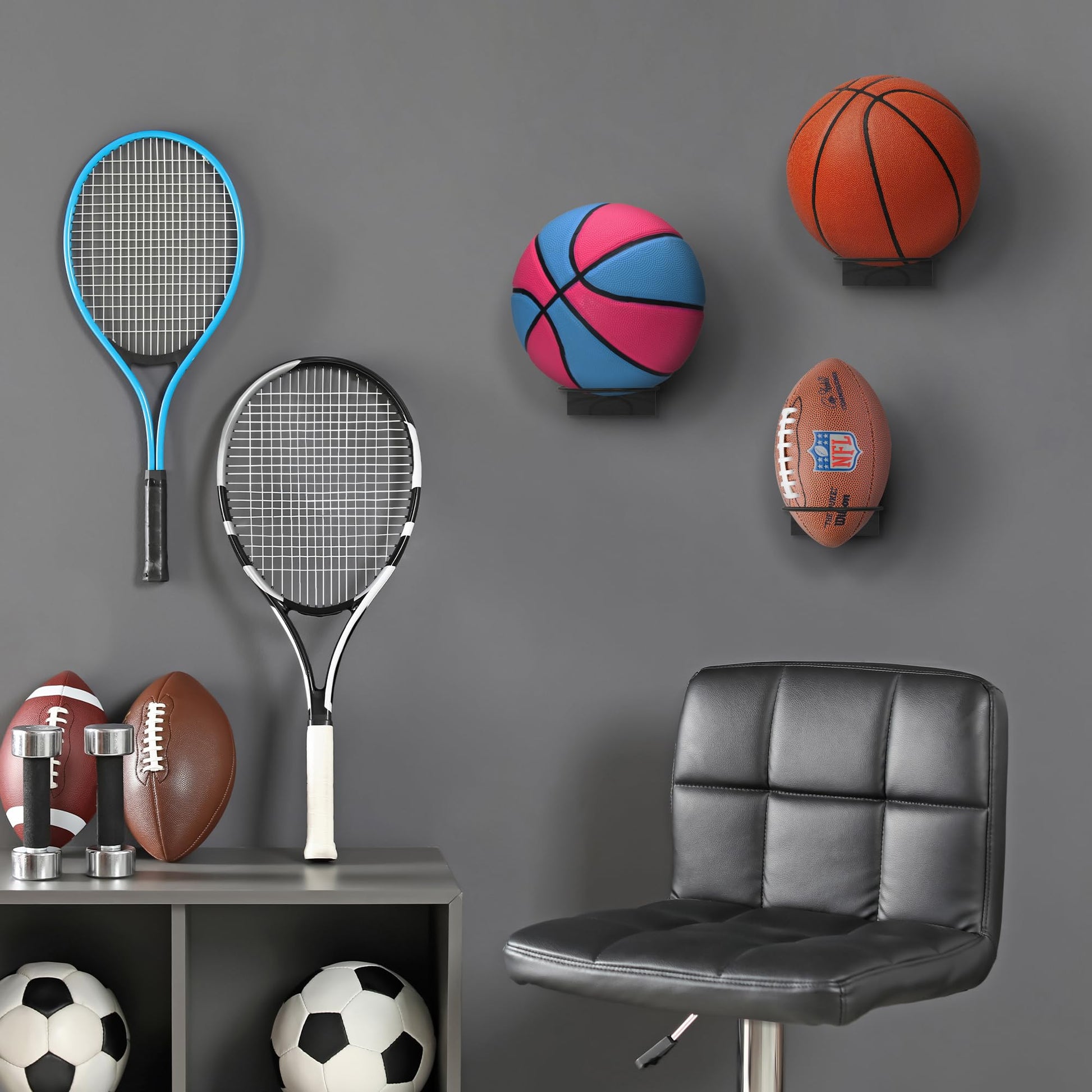 Set of 3 - Sports Ball Display Stands | BSKBLWDBLK3PK