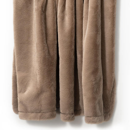 Americanflat 50x60 Double Sided Faux Fur Throw Blanket - Soft and Breathable Throw Blanket for Couch, Bed, Chair - Taupe Faux Fur Blankets Perfect for Home, Bedroom, or Outdoor Use
