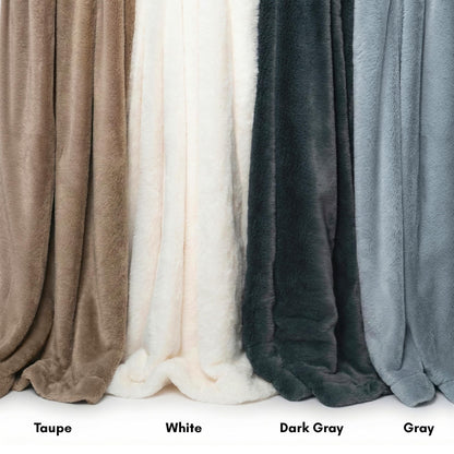 Americanflat 50x60 Double Sided Faux Fur Throw Blanket - Soft and Breathable Throw Blanket for Couch, Bed, Chair - Taupe Faux Fur Blankets Perfect for Home, Bedroom, or Outdoor Use