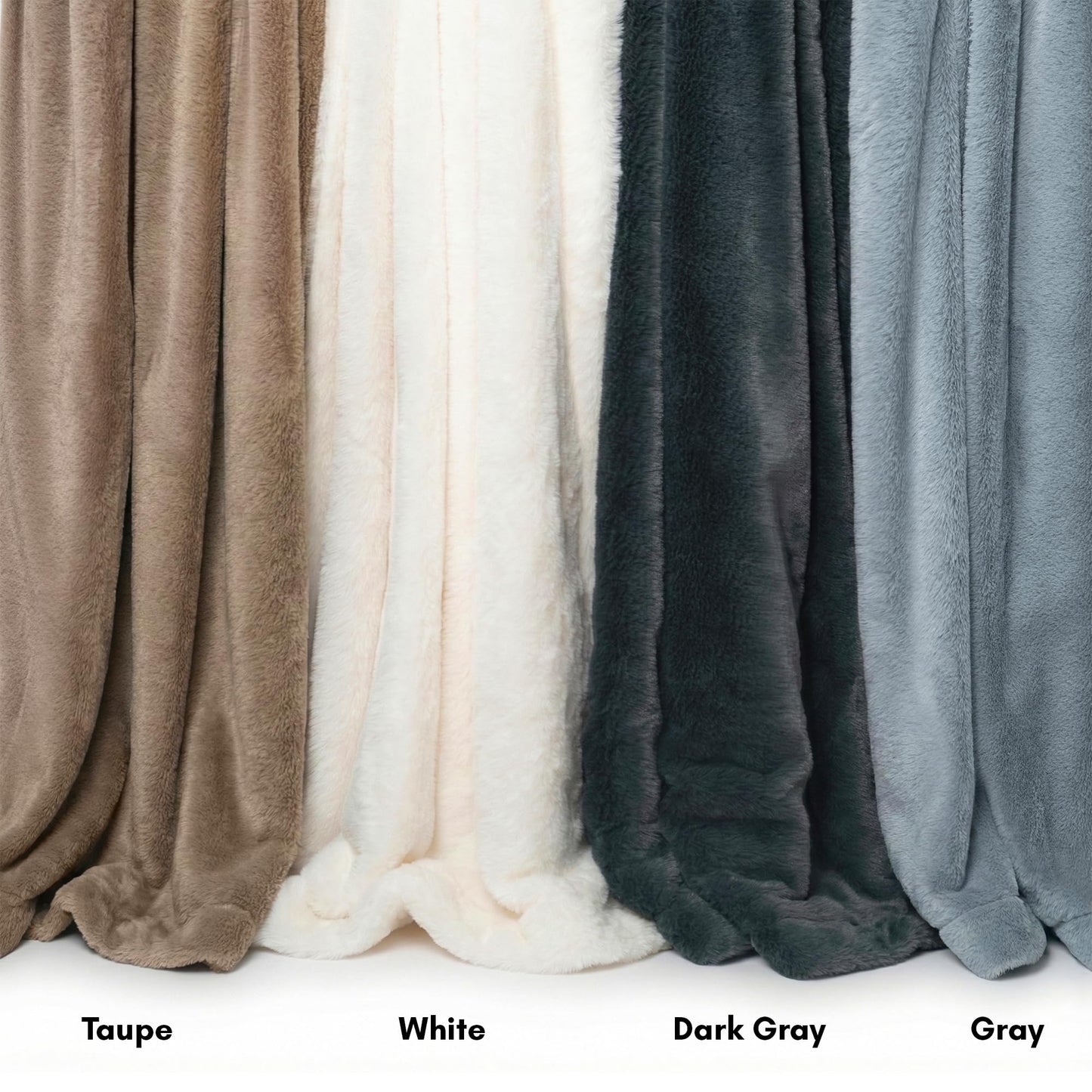 Americanflat 50x60 Double Sided Faux Fur Throw Blanket - Soft and Breathable Throw Blanket for Couch, Bed, Chair - White Faux Fur Blankets Perfect for Home, Bedroom, or Outdoor Use