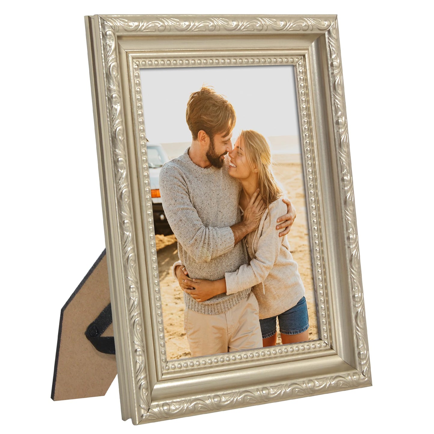 5x7 | Ornate Vintage Frame | Silver | Modern - Premium Quality