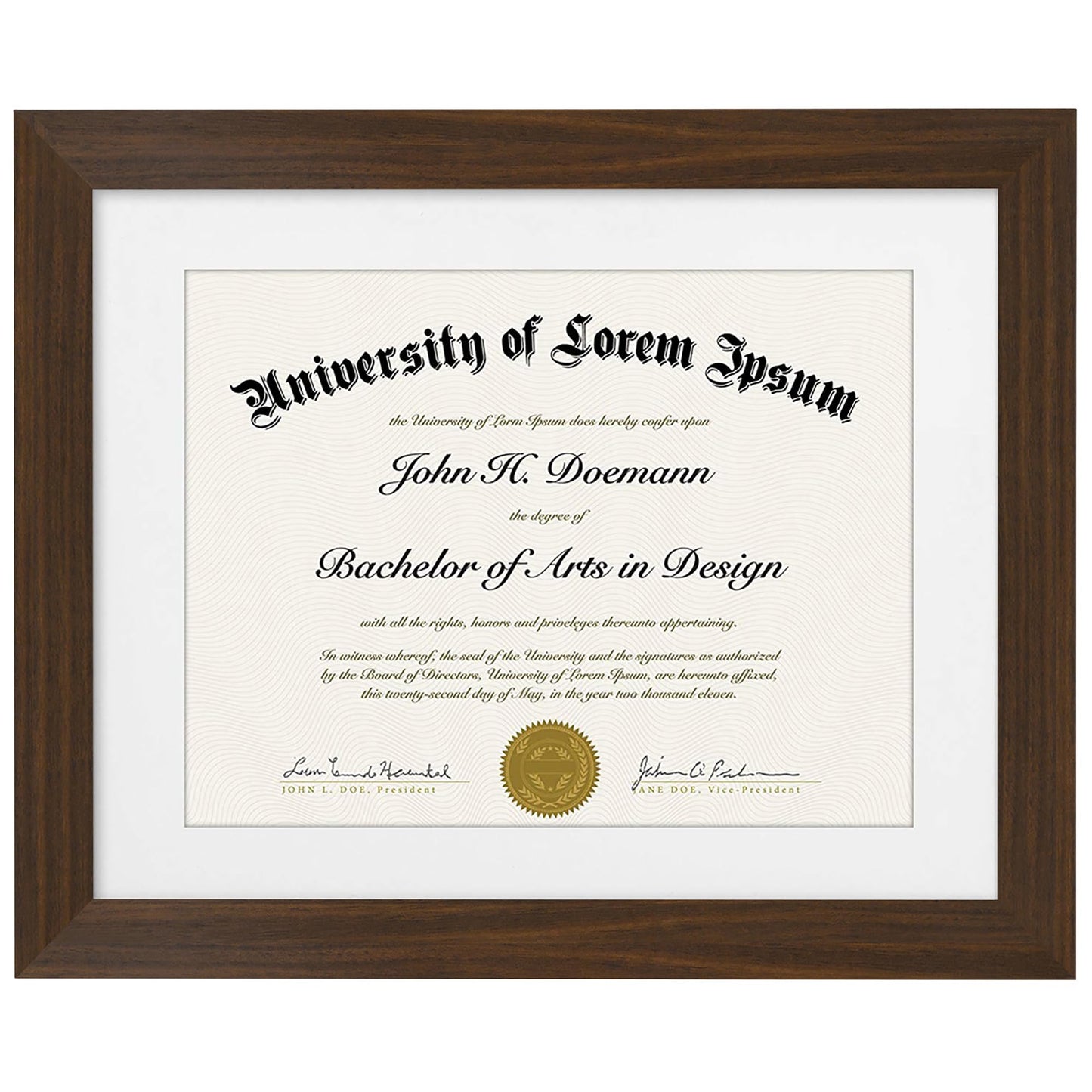 Americanflat Diploma Frame | With 8.5x11 Mat | Shatter-Resistant Glass