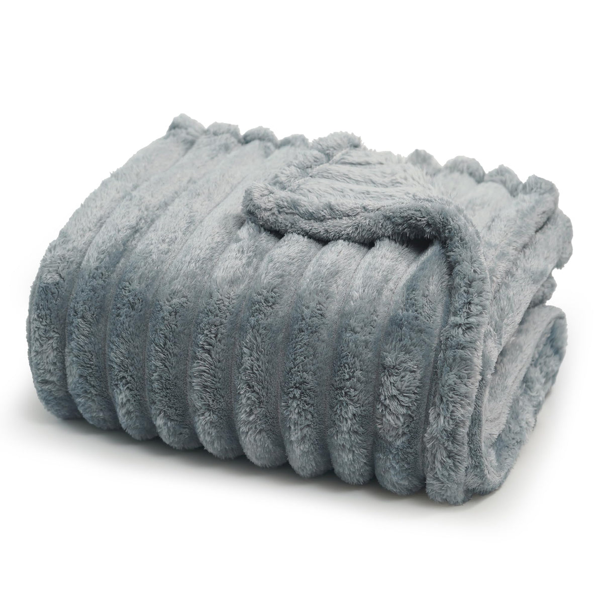 Americanflat 60x80 Faux Fur Throw Blanket - Soft and Breathable Throw Blanket for Couch, Bed, Chair - Gray Faux Fur Blankets Perfect for Home, Bedroom, or Outdoor Use