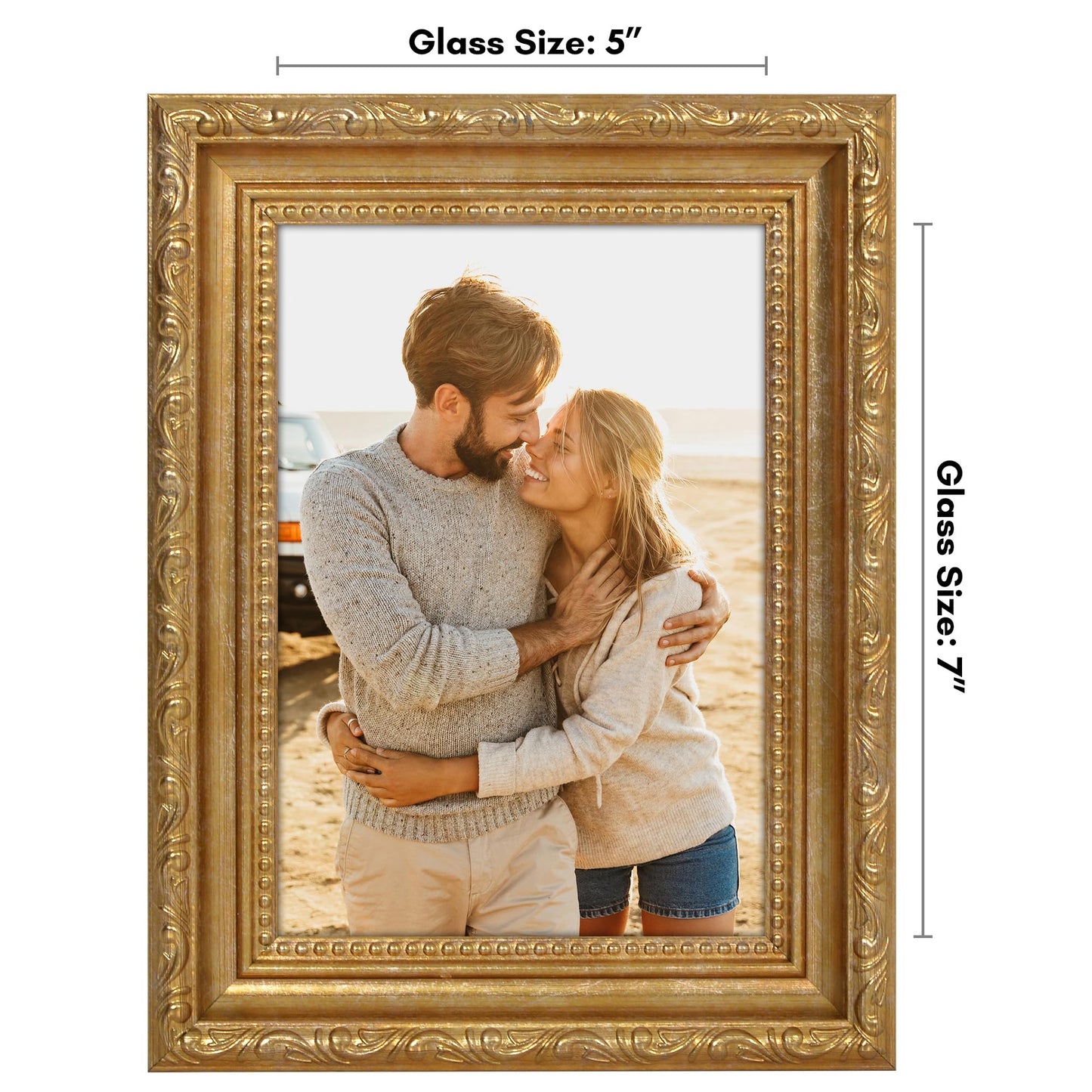 5x7 | Ornate Vintage Frame | Gold | Modern - Premium Quality