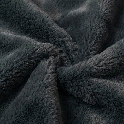 Americanflat 50x60 Double Sided Faux Fur Throw Blanket - Soft and Breathable Throw Blanket for Couch, Bed, Chair - Dark Gray Faux Fur Blankets Perfect for Home, Bedroom, or Outdoor Use