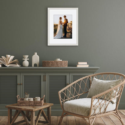 16x20 with 11x14 Mat | Vintage Frames | White Gold | Modern - Premium Quality