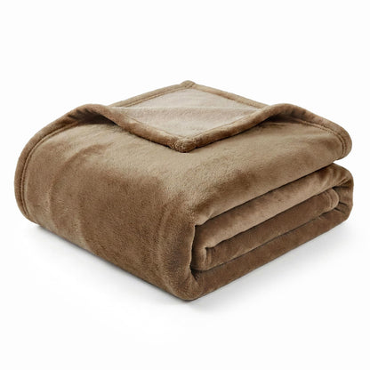 Americanflat 50x60 Fleece Throw Blanket - Soft and Breathable Throw Blanket for Couch, Bed, Chair - Fleece Blankets Perfect for Home, Bedroom, or Outdoor Use - Brown