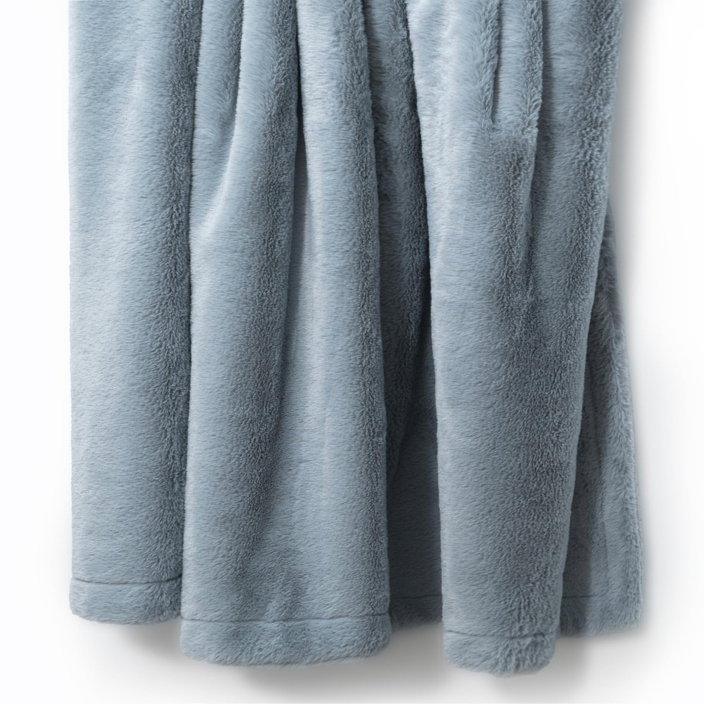 Americanflat 50x60 Double Sided Faux Fur Throw Blanket - Soft and Breathable Throw Blanket for Couch, Bed, Chair - Gray Faux Fur Blankets Perfect for Home, Bedroom, or Outdoor Use