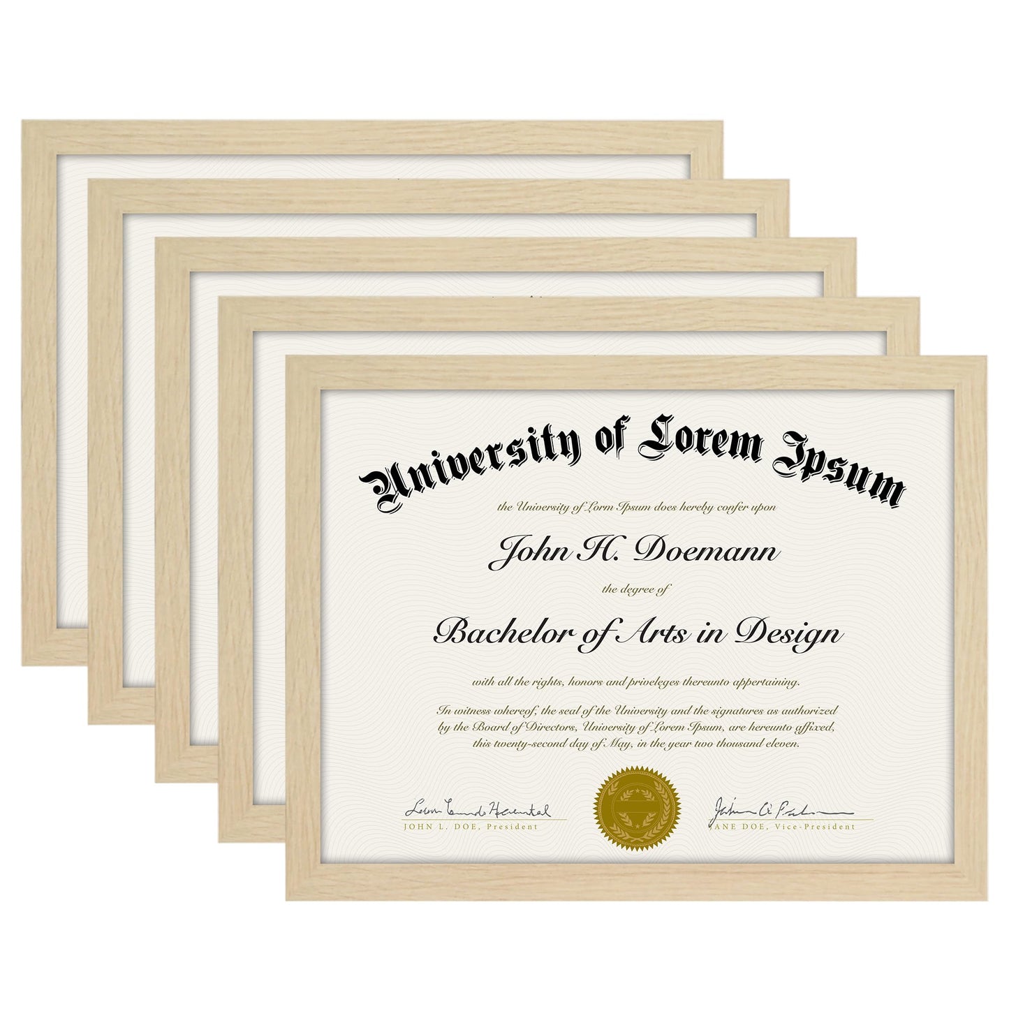 Classic Gallery Picture Frame | Set of 5 | Galleria Collection | Includes Mat