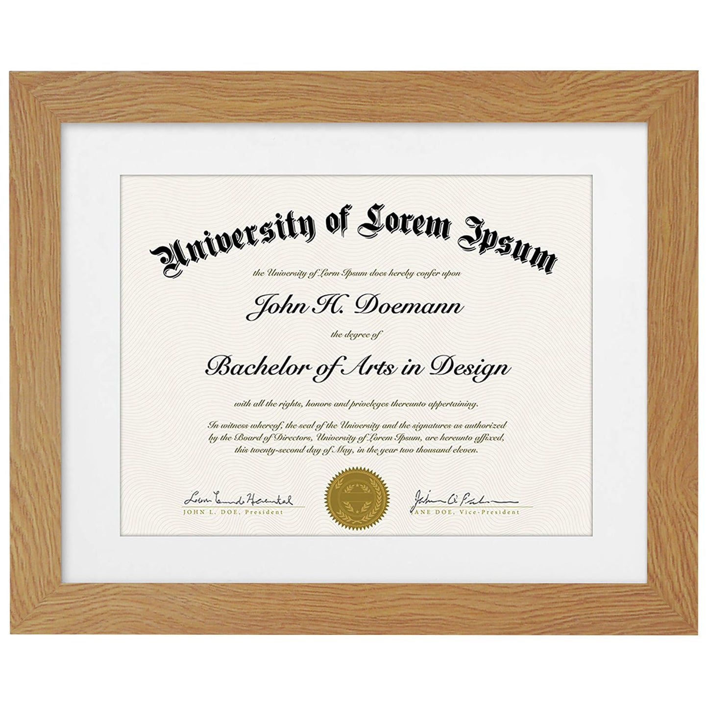 Americanflat Diploma Frame | With 8.5x11 Mat | Shatter-Resistant Glass