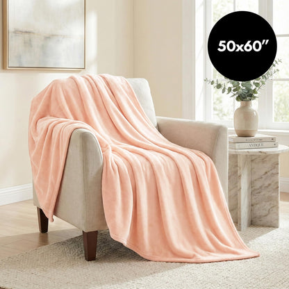 Americanflat 50x60 Fleece Throw Blanket - Soft and Breathable Throw Blanket for Couch, Bed, Chair - Fleece Blankets Perfect for Home, Bedroom, or Outdoor Use - Pink