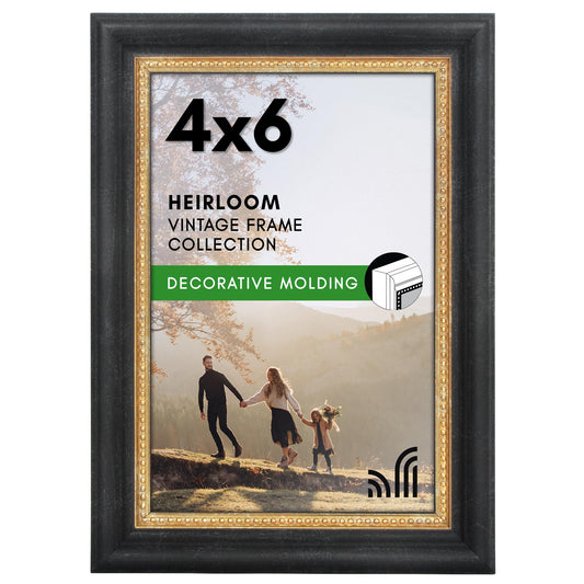4x6 | Vintage Frames | Black Gold | Modern - Premium Quality