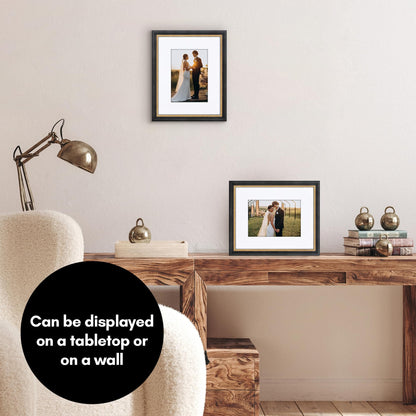 8x10 with 5x7 Mat | Vintage Frames | Black Gold | Modern - Premium Quality
