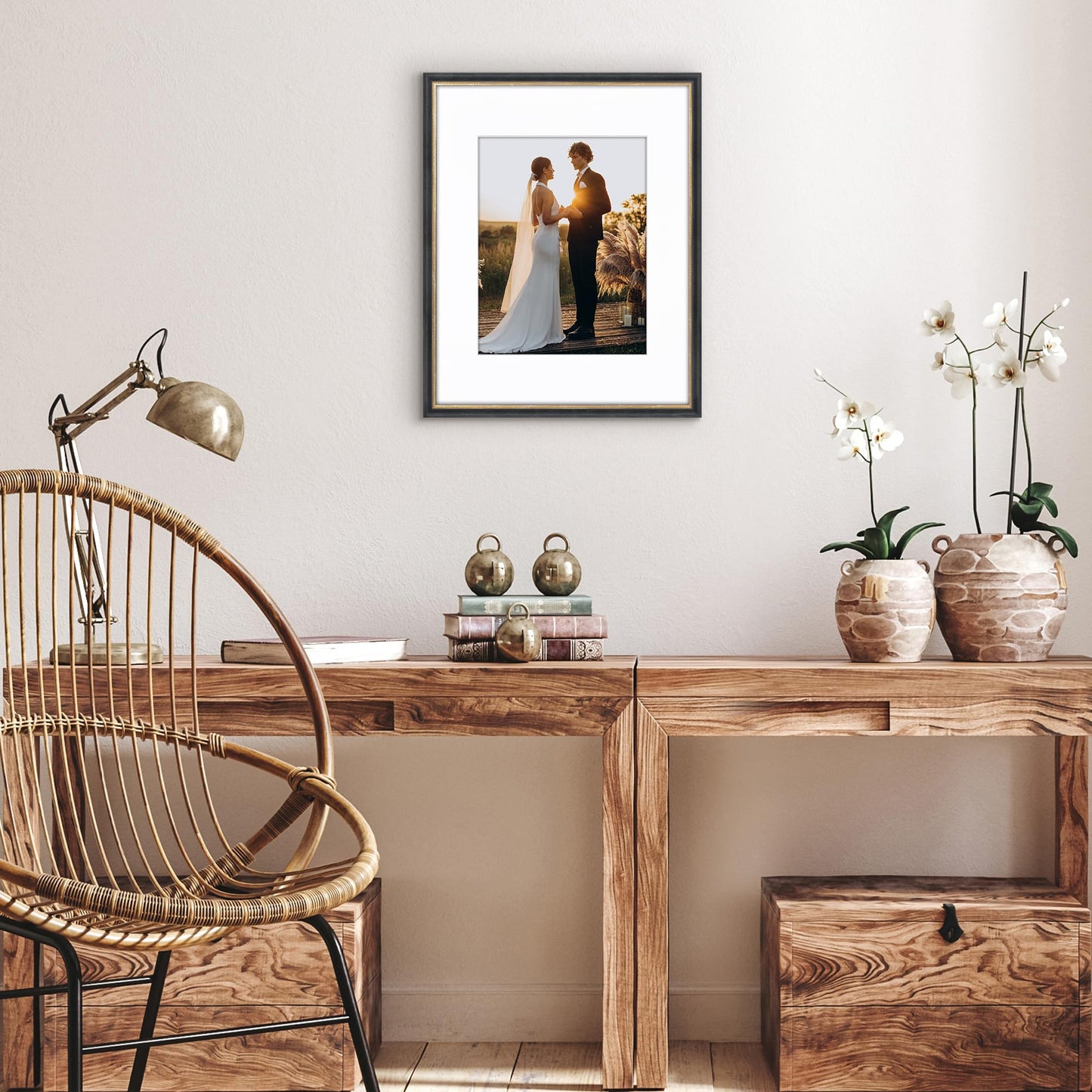 16x20 with 11x14 Mat | Vintage Frames | Black Gold | Modern - Premium Quality