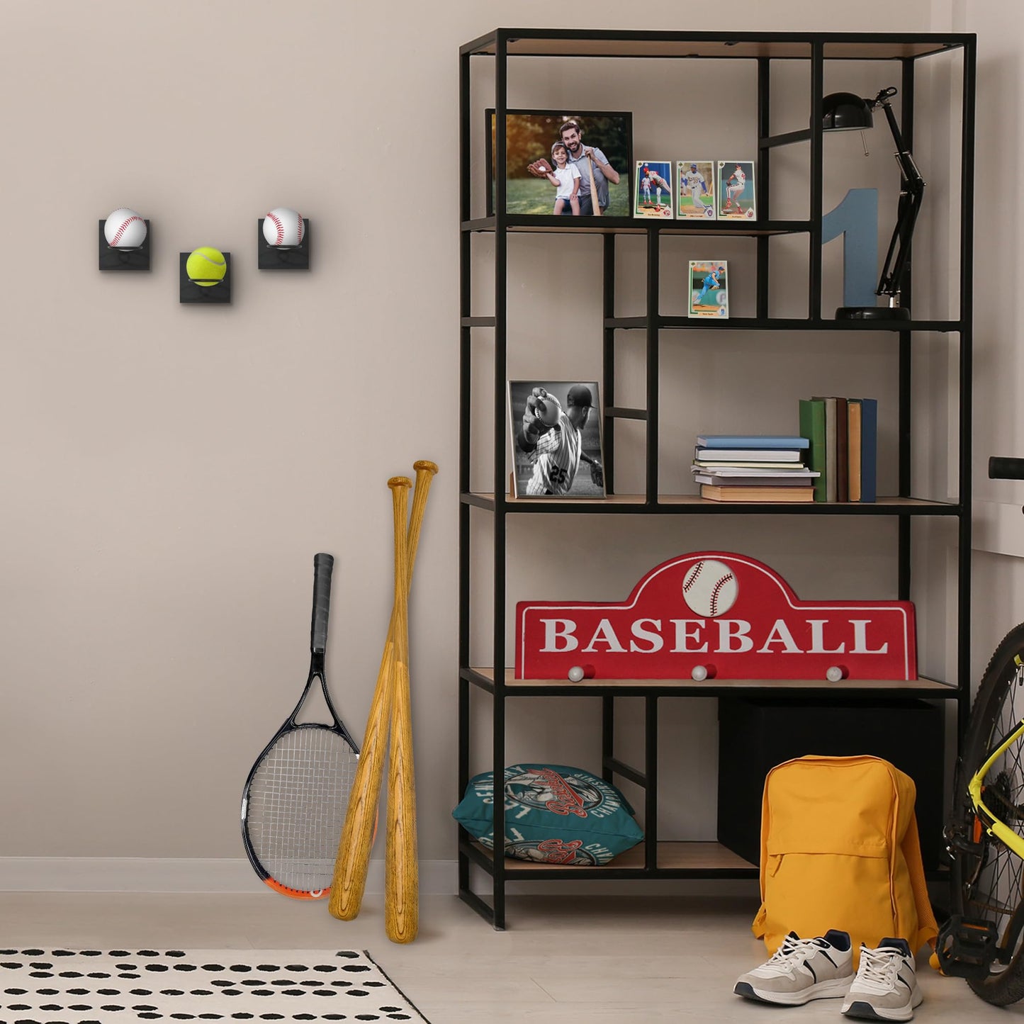 Set of 3 - Sports Ball Display Stands | BSBLWDBLK3PK