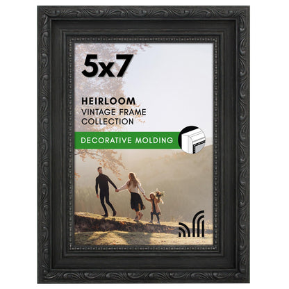 5x7 | Ornate Vintage Frame | Black | Modern - Premium Quality