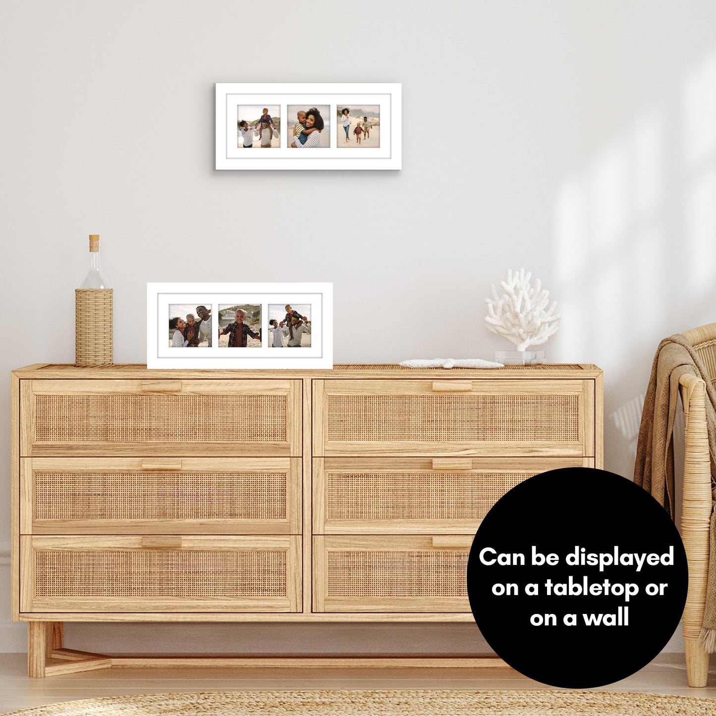 Americanflat Double Picture Frame | CF5514WHT344 | Shatter-Resistant Glass