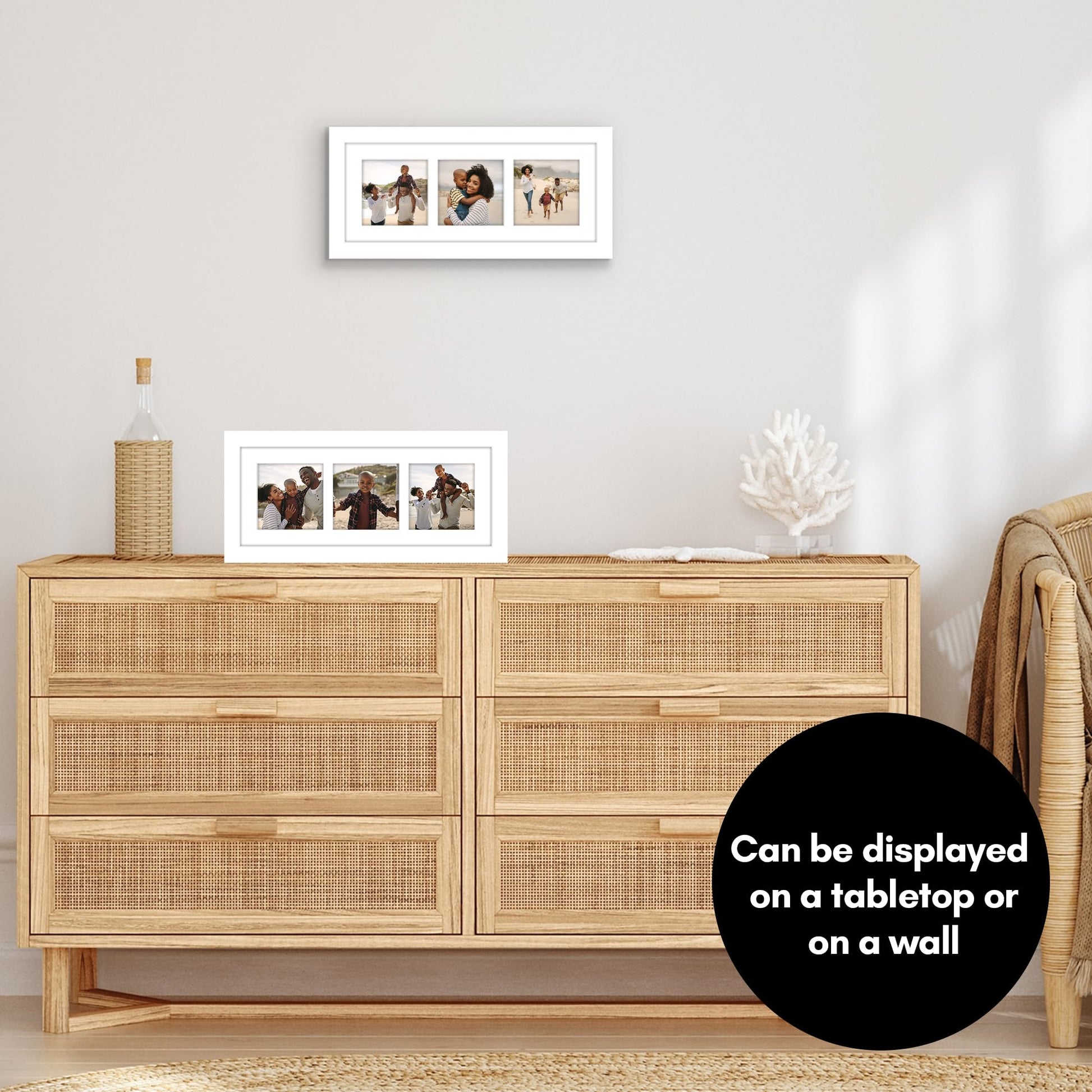 Americanflat Double Picture Frame | CF5514WHT344 | Shatter-Resistant Glass