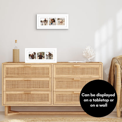 Americanflat Double Picture Frame | CF5514WHT344 | Shatter-Resistant Glass