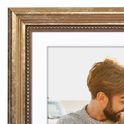 12x18 with 11x17 Mat | Vintage Frames | Gold | Modern - Premium Quality