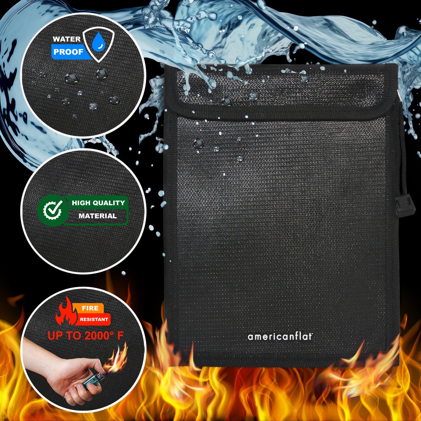 Americanflat Guardian Storage Frame | With Mat | Fire-Resistant Pouch