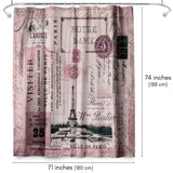 71x74 Shower Curtain with 12 Metal Grommets | Nostalgic Paris
