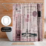 71x74 Shower Curtain with 12 Metal Grommets | Nostalgic Paris