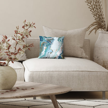 Throw Pillow with Sewn-In Insert | Marble Design