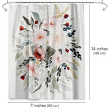 71x74 Shower Curtain with 12 Metal Grommets | Loose Bouquet