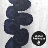 71x74 Shower Curtain with 12 Metal Grommets | Deep Navy and White
