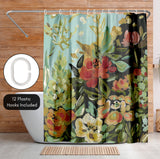 71x74 Floral Shower Curtain with 12 Metal Grommets | Vibrant Flowers