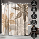 71x74 Shower Curtain with 12 Metal Grommets | Neutral Tropical Design