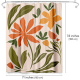 71x74 Shower Curtain with 12 Metal Grommets | Bold Floral Design
