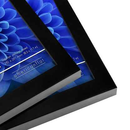 Americanflat | A4 Picture Frame with Shatter-Resistant Glass | Set of 2 - 8.3x11.7 Frame with Engineered Wood | Signature Collection | A4 Frames for Tabletop and Wall Display | Black