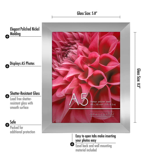 Picture Frame in A5PNICKEL Black Wood - Frame - Americanflat