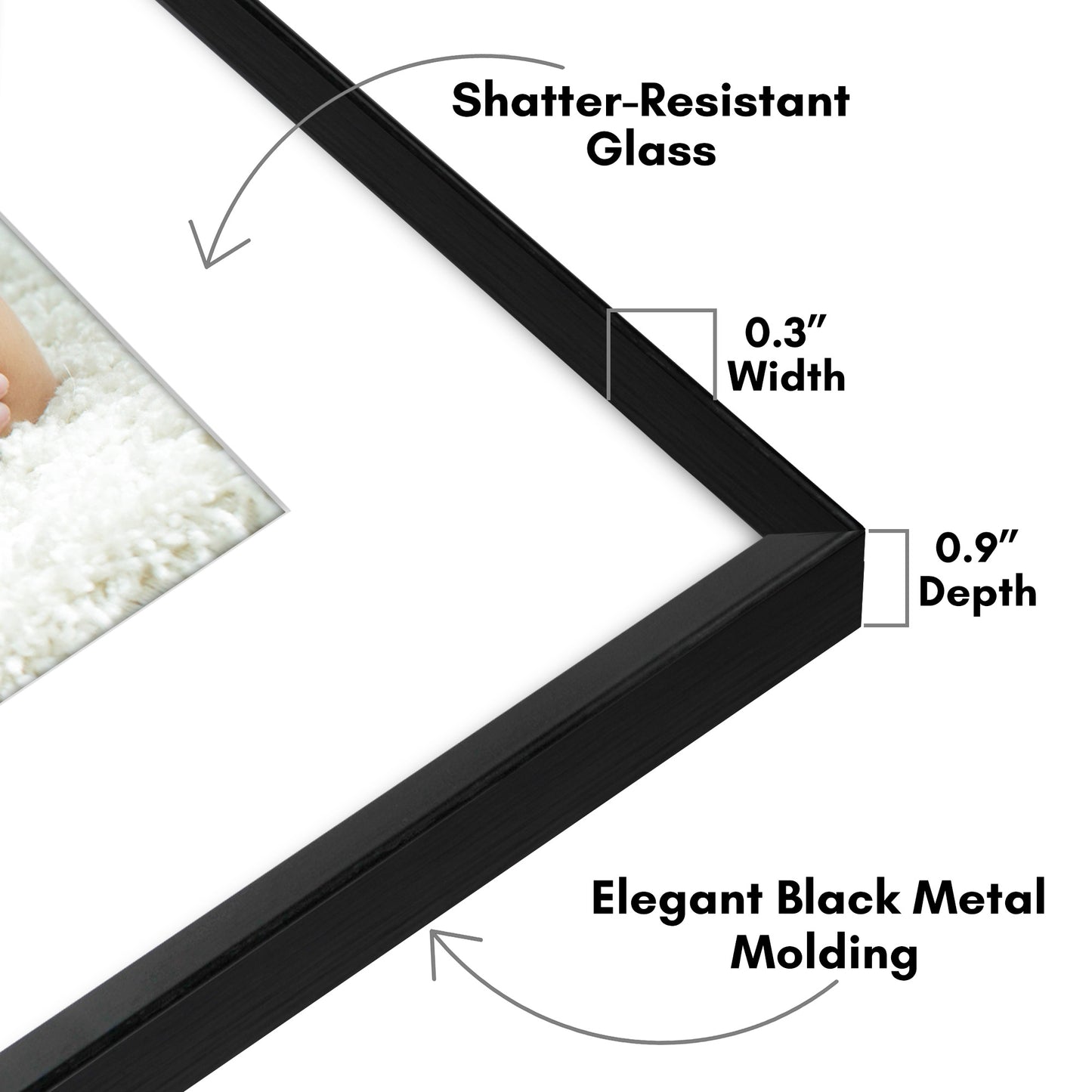 Aluminum Picture Frame | Brooklyn Portrait Collection |Modern - Premium Quality