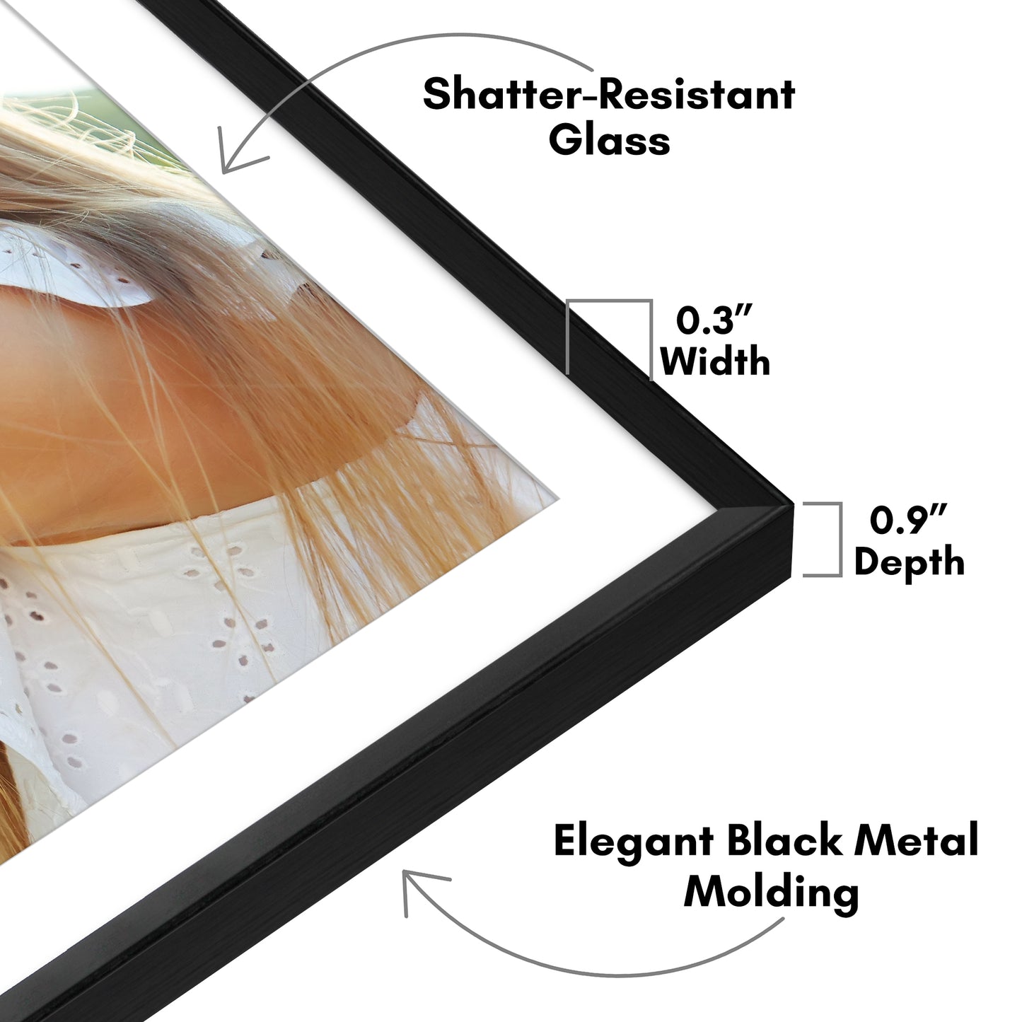Aluminum Picture Frame | Brooklyn Portrait Collection |Modern - Premium Quality